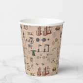 Mechanisches wissenschaftliches Muster für antikes Pappbecher (Rechts)