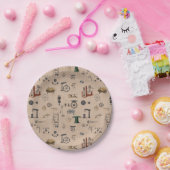 Mechanisches wissenschaftliches Muster für antikes Pappteller (Party)