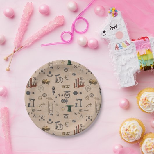 Mechanisches wissenschaftliches Muster für antikes Pappteller (Party)