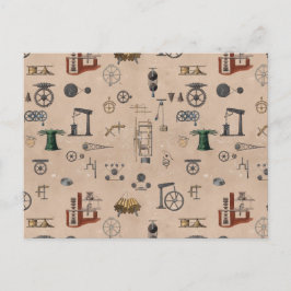 Mechanisches wissenschaftliches Muster für antikes Postkarte