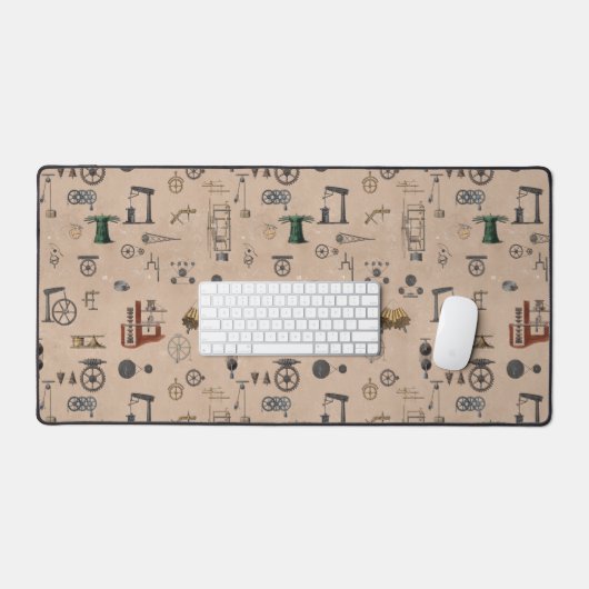 Mechanisches wissenschaftliches Muster für antikes Schreibtischunterlage (Tastatur & Maus)