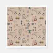 Mechanisches wissenschaftliches Muster für antikes Serviette (Vorderseite)