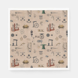 Mechanisches wissenschaftliches Muster für antikes Serviette