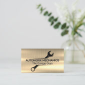 Mechanisches Wrench-Logo | Auto | Metallic Visitenkarte (Stehend Vorderseite)