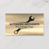 Mechanisches Wrench-Logo | Auto | Metallic Visitenkarte (Vorderseite)