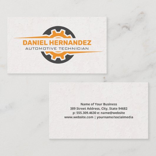 Mechanisches Zahnrad-Logo Visitenkarte (Vorne/Hinten)