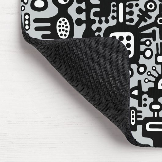 Mechanoid World - Schwarz und Weiß mit Grau c6cbcc Mousepad (Ecke)