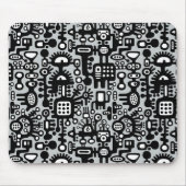 Mechanoid World - Schwarz und Weiß mit Grau c6cbcc Mousepad (Vorne)