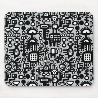 Mechanoid World - Schwarz und Weiß mit Grau c6cbcc Mousepad