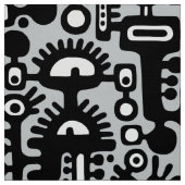 Mechanoid World - Schwarz und Weiß mit Grau c6cbcc Stoff (Muster)