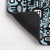 Mechanoid World - Schwarz und Weiß mit Lt Blue Mousepad (Ecke)