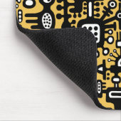 Mechanoid World - Schwarz und Weiß mit orange Mousepad (Ecke)