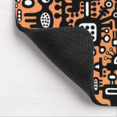 Mechanoid World - Schwarz und Weiß mit Orange Mousepad (Ecke)