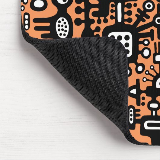 Mechanoid World - Schwarz und Weiß mit Orange Mousepad (Ecke)