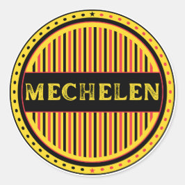 Mechelen City Pride Emblem – Belgian Identity Runder Aufkleber