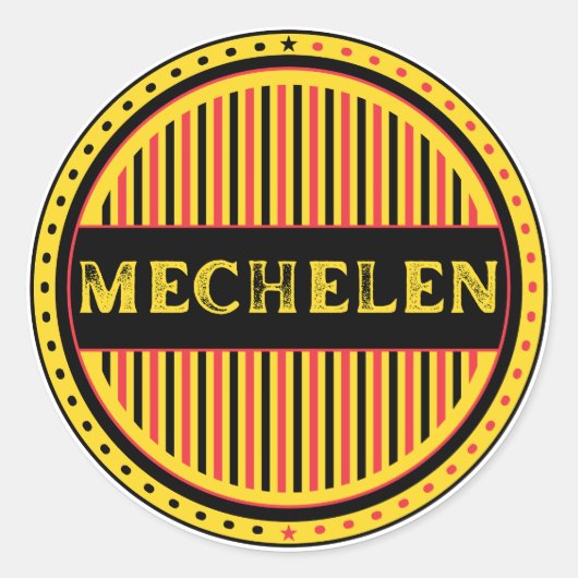Mechelen City Pride Emblem – Belgian Identity Runder Aufkleber (Vorderseite)