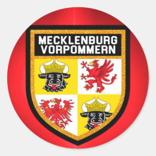 Mecklenburg-Vorpommern-Flagge Runder Aufkleber
