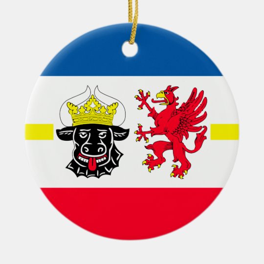 Mecklenburg-Vorpommern Flagge Rundes Keramik Ornament