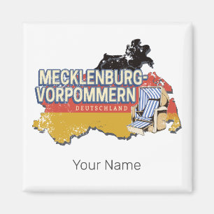 Mecklenburg-Western Pommern Vinateg Karte Deutschl Magnet