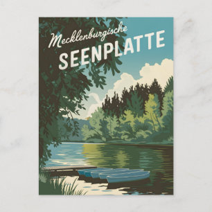 Mecklenburgische Seenplatte Deutschland vintage Postkarte