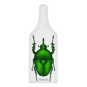 Mecynorhina torquata bug cartoon illustration schneidebrett
