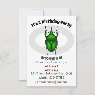 Mecynorhina torquata bug Cartoon zur Darstellung Einladung