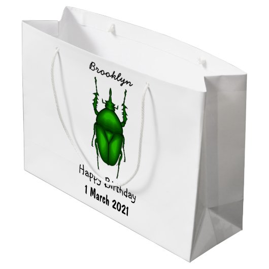 Mecynorhina torquata bug Cartoon zur Darstellung Große Geschenktüte (Rückseite Schrägansicht)