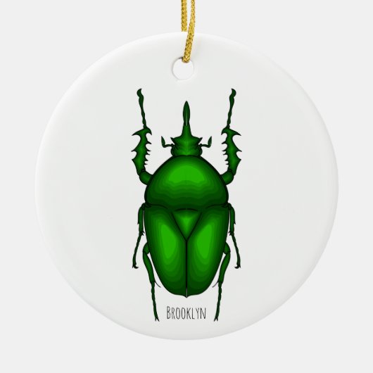 Mecynorhina torquata bug Cartoon zur Darstellung Keramik Ornament (Vorne)