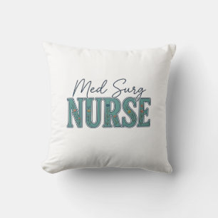 Med Chir Krankenschwester Florales Vintage-Gravurd Kissen