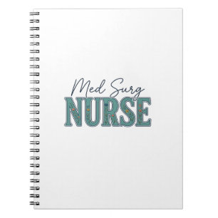 Med Chir Krankenschwester Florales Vintage-Gravurd Notizblock