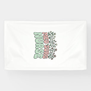 Med Chirurg Krankenschwester Floral Vintage Vektor Banner