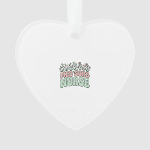 Med-Chirurg-Krankenschwester Floral Vintage Vektor Ornament