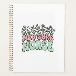 Med-Chirurg-Krankenschwester Floral Vintage Vektor Planer