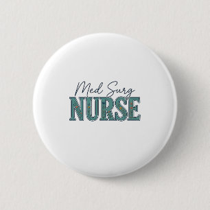 Med-Chirurg-Krankenschwester Florales Vintage-Grav Button