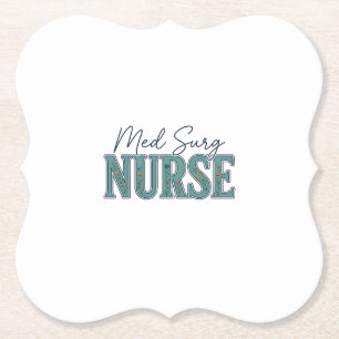 Med-Chirurg-Krankenschwester Florales Vintage-Grav Untersetzer