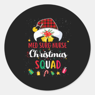 Med Chirurg Krankenschwester Weihnachtsmannschaft Runder Aufkleber