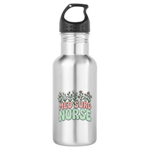 Med-Chirurgie-Krankenschwester Florales Vintage-Ve Edelstahlflasche