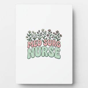 Med-Chirurgie-Krankenschwester Florales Vintage-Ve Fotoplatte