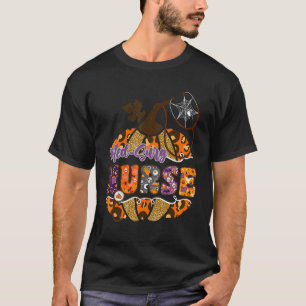 Med-Chirurgie-Krankenschwester Leopard Halloween-K T-Shirt