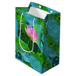 Med Gift Bag Pink Lotus Abstrakt Mittlere Geschenktüte