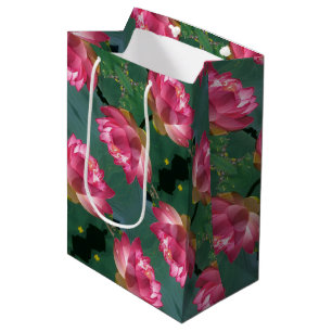 Med Gift Bag Pink Lotus Mittlere Geschenktüte