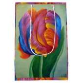 Med Gift Bag Rainbow Tulip #1 Mittlere Geschenktüte (Rückseite)
