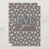 Med Hearts, LIEBE Sie, VALENTINES Feiertagskarte (Vorne/Hinten)