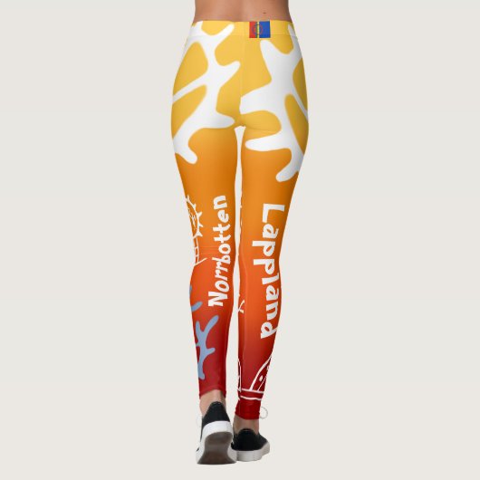 Med samiska tecken och text populära! leggings (Rückseite)