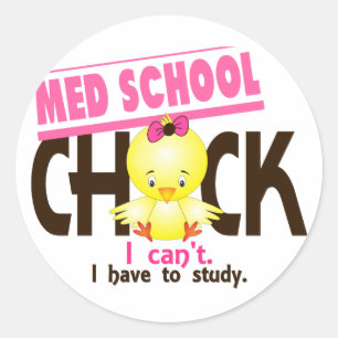 Med School Chick 1 Runder Aufkleber