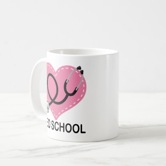 MED-Schulstudent oder Absolvent-Tasse Kaffeetasse (Vorderseite Links)