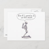 Med Student Skeleton Gebet Postkarte (Vorne/Hinten)