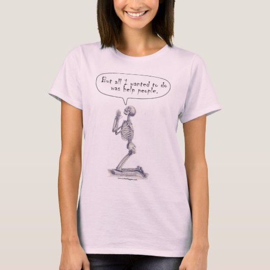Med Student Skeleton Gebet T-Shirt (Vorderseite)
