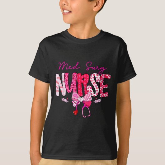 Med Surg Nurse Valentine's Day Stethoscope Coquett T-Shirt (Vorderseite)