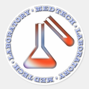 MED TECH - LABOR - FLASK - TUBE RUNDER AUFKLEBER